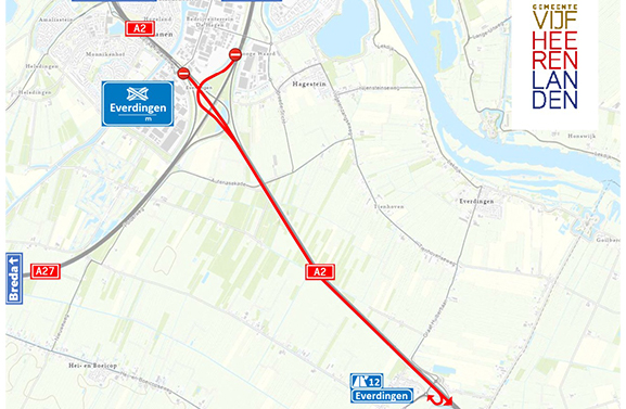 A2 één nacht afgesloten voor onderhoud