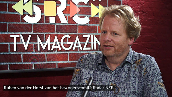 Ruben van der Horst van actiecomité Radar Nee te gast bij SRC TV