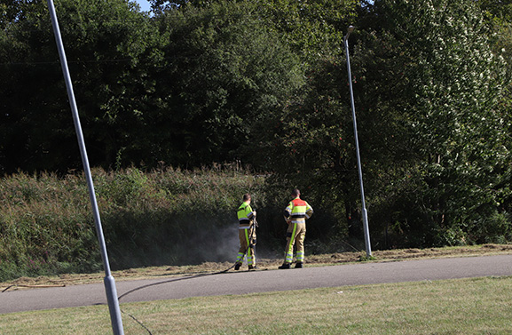 Bermbrand nabij de fietscrossbaan