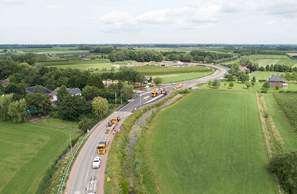 Laatste lootjes werkzaamheden N833 tussen Culemborg en Geldermalsen