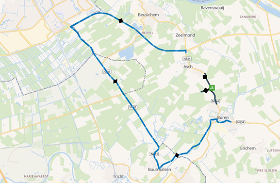 Culemborgseweg (N834) tussen Asch en Buren twee dagen afgesloten