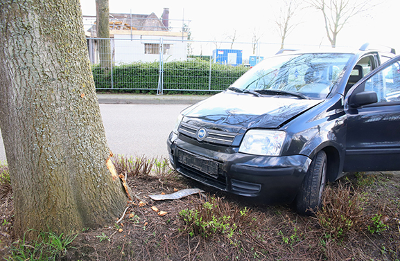 Bestuurder veroorzaakt aanrijding, gaat ervandoor en belandt tegen een boom
