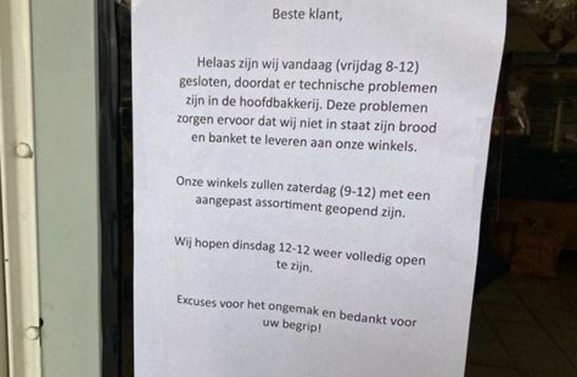 NVWA gelast sluiting van alle winkels van bakkerij van Keulen