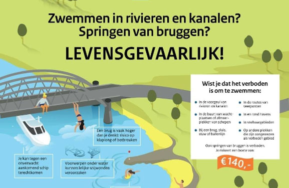 Veiligheidsregio: zwemwater grote rivieren gevaarlijk!