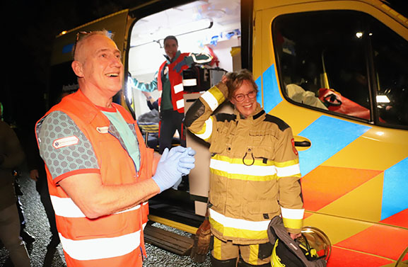Ongeval in scène gezet voor afscheid van ambulancechauffeur