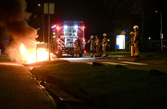 Buitenbrand aan de Koningin Emmalaan in Leerdam