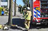 Gasfles vliegt in brand bij het wegbranden van onkruid